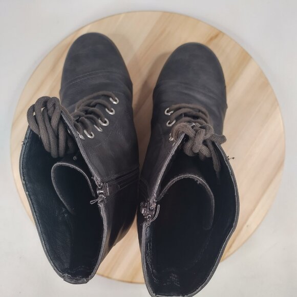 Union Bay Sassy-U Ankle Dark Gray Greenish Ankle Wedge Boots Women US 10 - Picture 8 of 14